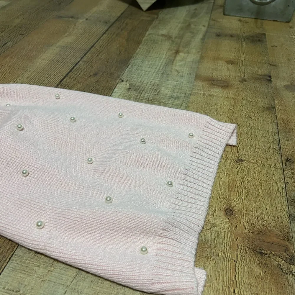 PLAY‎ ON Woof Wear Large Pink With Pearl Accents Sweater New with tags